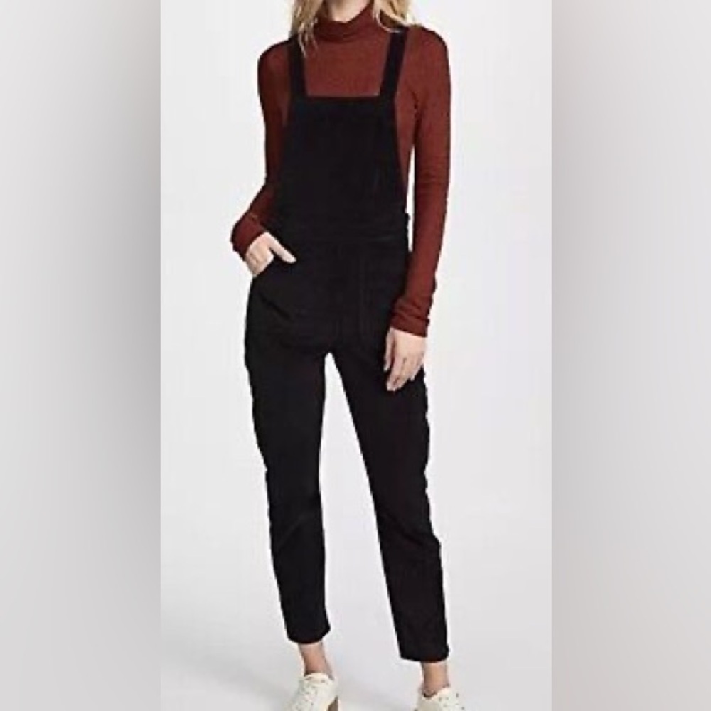 Madewell Sz S Velvet Black Casual Skinny Overalls Jumpsuit